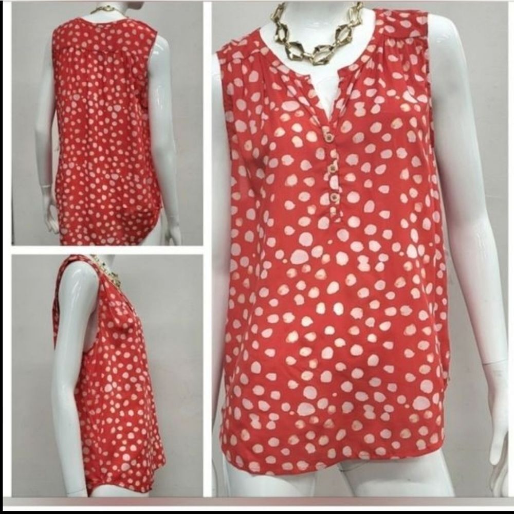 Velvet by Graham & Spencer Red Polka Dot Top